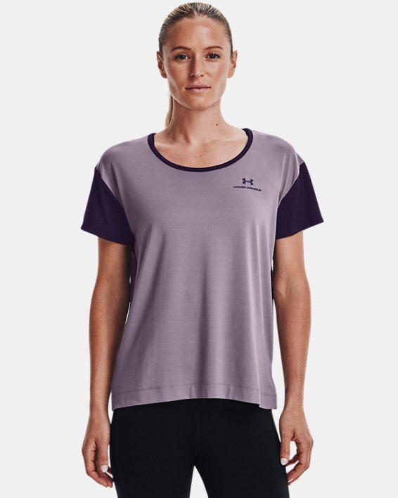 Women's UA RUSH™ Energy Colorblock Short Sleeve, Purple, pdpMainDesktop image number 1